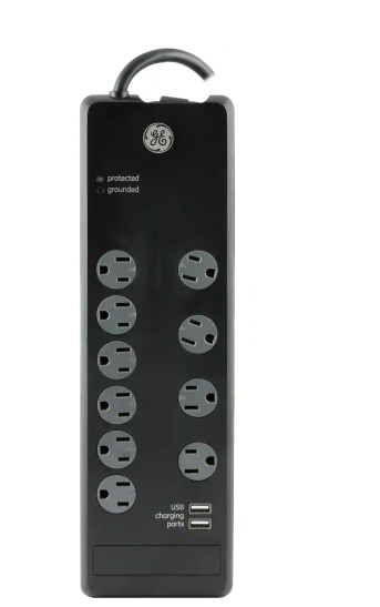 6 ft. 10-Outlet and 2-USB Port, 2.1 Amp, 3000 Joules Surge Protector - 91001206484