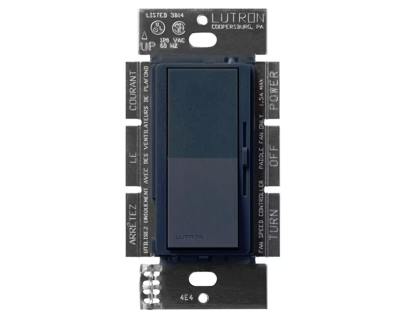 Diva 3-Speed Fan Control, Single-Pole/3-Way, 1.5 Amp, Deep Sea (DVSCFSQ-F-DE) - 91009501008