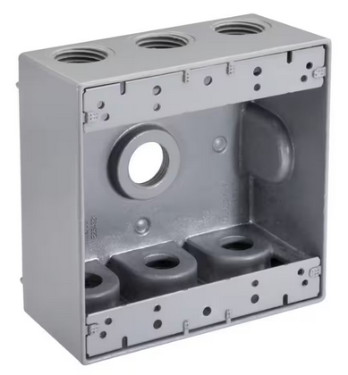 1/2 in. Weatherproof 7-Hole Double Gang Electrical Box - 91009346315