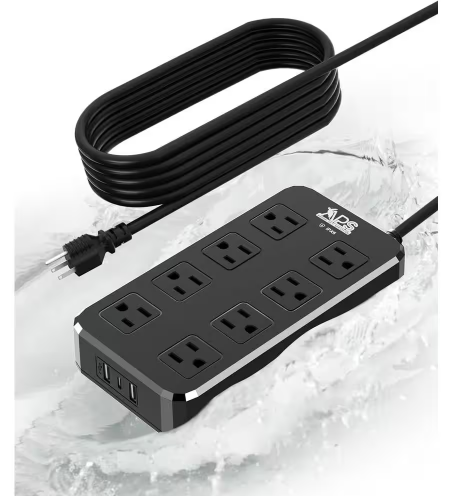 10 ft. 8-Outlets Surge Protecto Extension Cord Outdoor Waterproof Power Strip with and 3-USB Ports - 91010791077