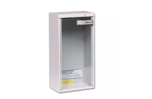 18 in. H x 6 in. W x 6 in. D 5 lb. Heavy-Duty Steel Surface Mount Fire Extinguisher Cabinet in White - 91000037806