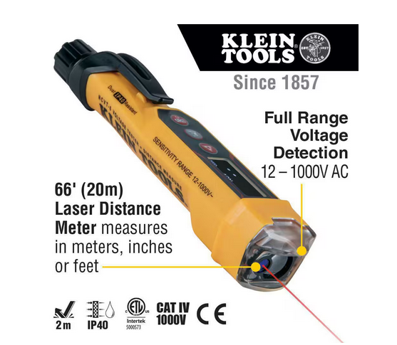 Non Contact Voltage Tester with Laser Distance Meter 12-1000V AC - 91004334304