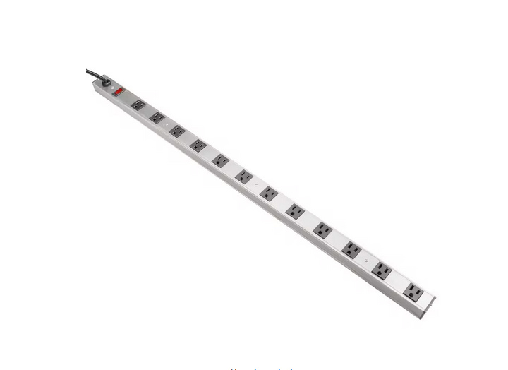 12-Outlet Aluminum Power Strip with 3 ft. Power Cord - 91007825034
