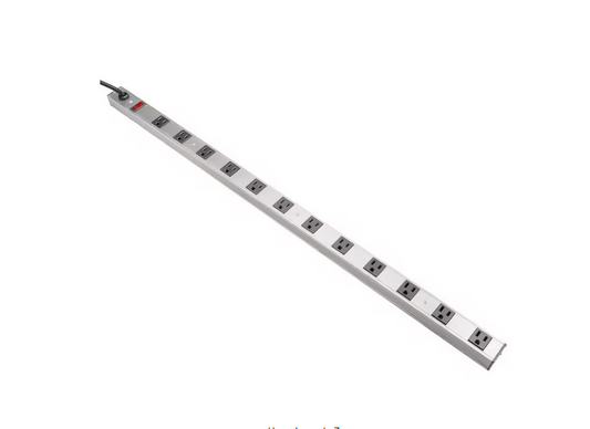 12-Outlet Aluminum Power Strip with 3 ft. Power Cord - 91007825034