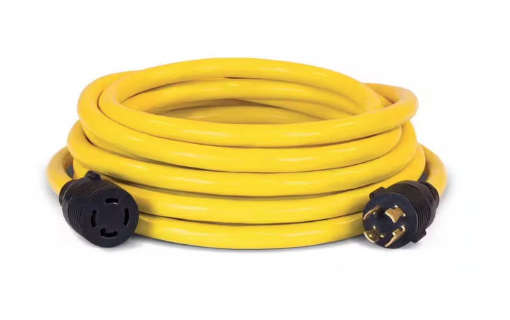 25 ft. NEMA L14-30P to L14-30R Generator Cord in Yellow - 91002846344