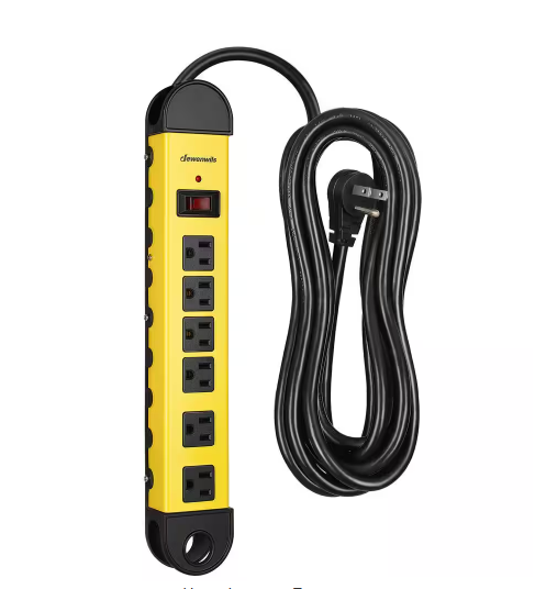 15 ft. 6-Outlet Heavy-Duty Metal Surge Protector Power Strip, 900J - 91011140651