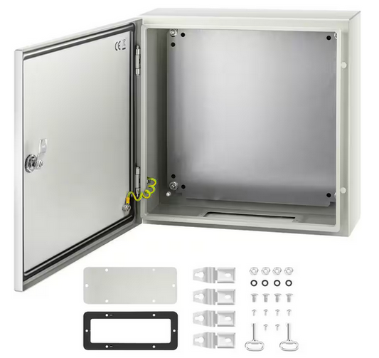 Electrical Enclosure 16 in. x 16 in. x 6 in. NEMA 4X Junction Box Carbon Steel with Mounting Plate for Outdoor Indoor - 91007824545