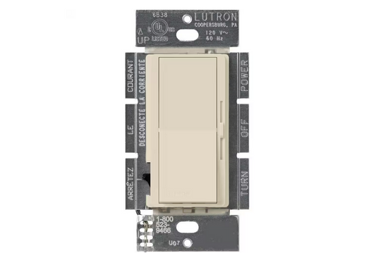 Diva Dimmer Switch for Incandescent and Halogen Bulbs, 1000-Watt/Single Pole, Light Almond (DV-10P-LA)