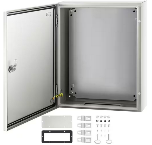 Electrical Enclosure 20 in. x 16 in. x 6 in. Wall-Mounted IP66 Waterproof Carbon Steel Hinged Junction Box for Outdoor - 91007824493