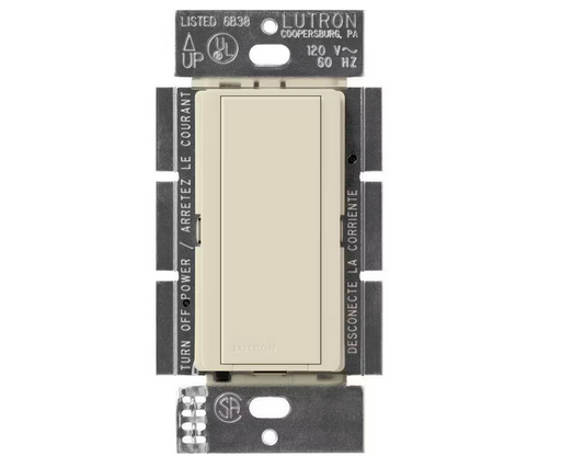 Maestro Companion Switch, for use with Maestro LED+ Dimmer Switches, 8-Amp, Light Almond (MA-AS-LA) - 91001257064