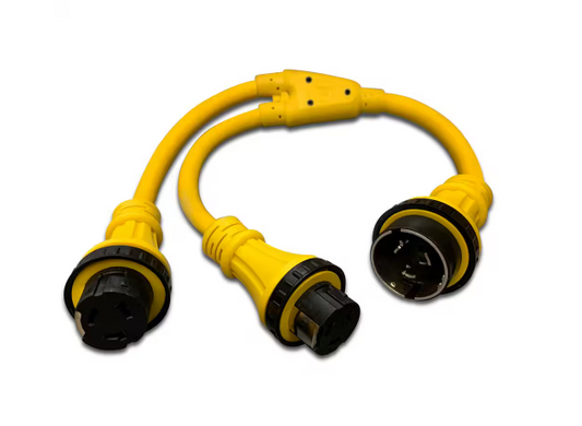 3 ft. 10/3 50 Amp Male to Two 50 Amp Females Marine Shore Power Y-Adapter - 91006106357