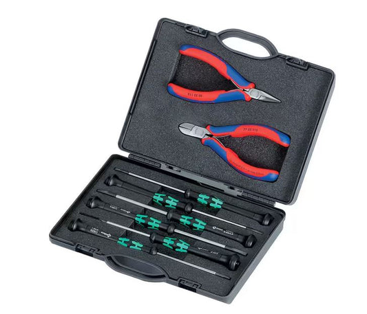 8-Piece Electronics Tool Set ESD in Plastic Case with Molded Foam