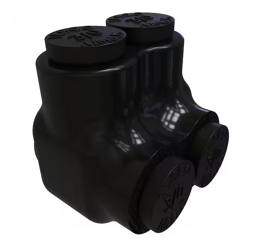 Nimbus Insulated Aluminum Multi-Tap Connector, Conductor Range 3/0-6, 2 Ports, Single Sided Entry, Tin Plated - 91006426794