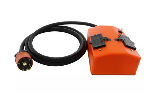 25 ft. L5-30 3-Prong Locking Plug to PDU OUTLET BOX (GFCI and Breaker) with 4 Outlets - 91010655249