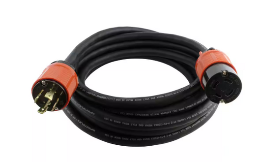 25 ft. SOOW 10/4 NEMA L15-30 30 Amp 3-Phase 250-Volt Industrial Rubber Extension Cord - 91008300893