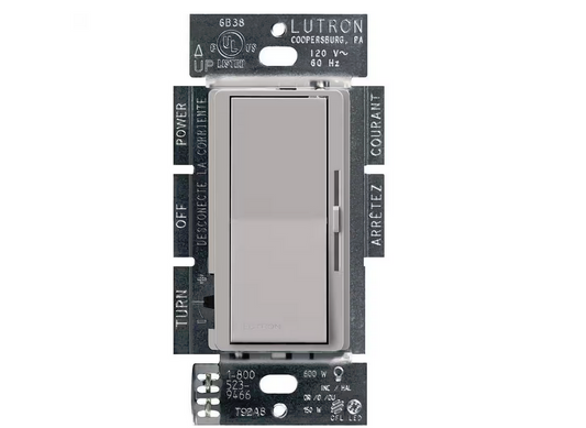 Diva LED+ Dimmer Switch for Dimmable LED and Incandescent Bulbs, 150-Watt/Single-Pole or 3-Way, Gray (DVCL-153P-GR)