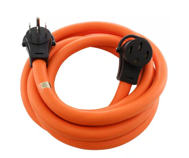 25 ft. 50 Amp 6-Gauge 125-Volt/250-Volt NEMA 14-50 Indoor/Outdoor Power Cord with Handles in Orange - 91011284535