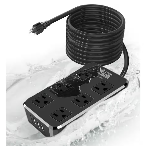 10 ft. 6-Outlets Surge Protecto Extension Cord Outdoor Waterproof Power Strip with and 3-USB Ports - 91010791068