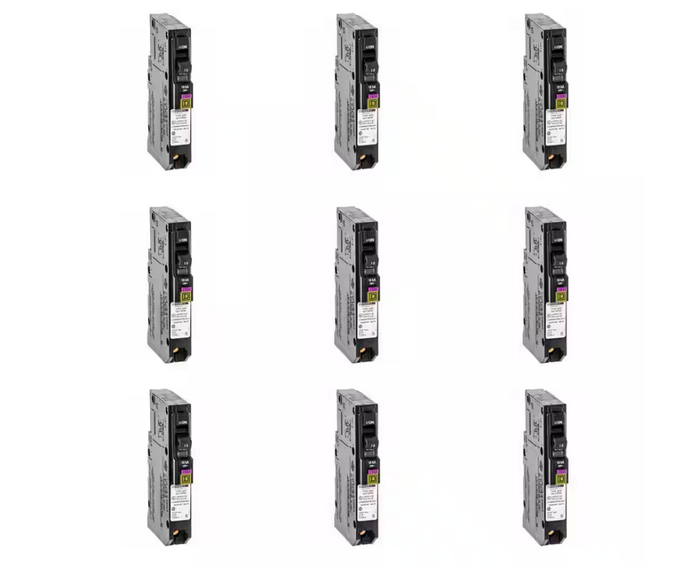 QO 15 Amp Single-Pole Plug-On Neutral Dual Function (CAFCI and GFCI) Circuit Breaker (9-pack) - 91005370684