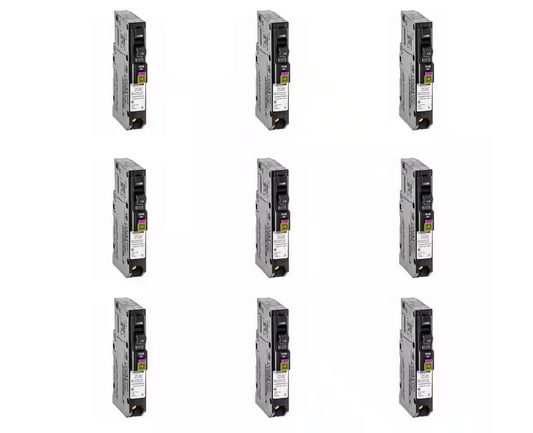 QO 15 Amp Single-Pole Plug-On Neutral Dual Function (CAFCI and GFCI) Circuit Breaker (9-pack) - 91005370684