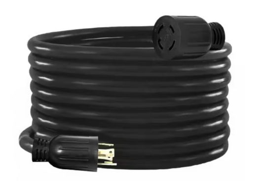 Heavy-Duty 50 ft. SJTW 30 Amp 125/250-Volt L14-30P to L14-30R Generator Extension Cord - 91011411607