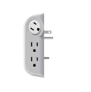 6-Outlet 360 Electrical Sideline Surge Protector (2 Rotating) Surge Tap with 2.4 Amp 2-Port USB in White - 91012223285