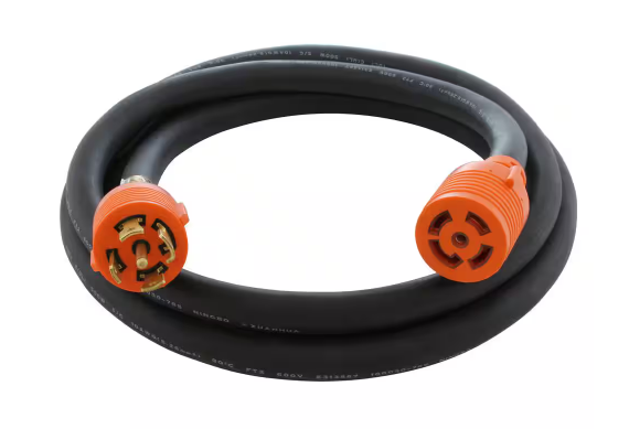 25 ft. SOOW 10/5 NEMA L21-30 30 Amp 3-Phase 120/208V Industrial Rubber Extension Cord - 91008302844