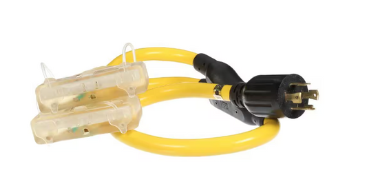3 ft. 10/4 Heavy-Duty Cord 240-Volt 30-Amp Twist Lock Adapter for Generator Cord - 91006613028