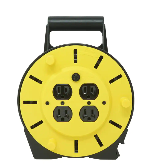 25 ft. 16/3 Multi-Outlet (4) Portable Extension Cord Reel Power Station