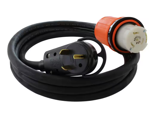 10 ft. 10-Gauge Heavy-Duty Indoor/Outdoor Black Extension Cord TT-30P to SS2-50R - 91009597493