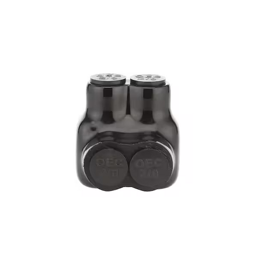 14 AWG to 2/0 AWG Dual-Rated 2-Port 1-Sided Entry Insulated Multiple Tap Connector, Black - 9409255