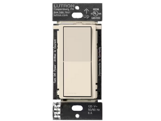 Claro Smart Accessory Switch, only for use with Diva Smart Dimmer Switch/Claro Smart Switch, Light Almond (DVRF-AS-LA) - 91009033406