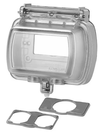 Decora/GFCI 1-Gang Extra Heavy-Duty Raintight While-In-Use Device Mount Horizontal Cover with Lid, Clear