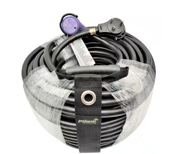 100 ft. 10/3 30 Amp 125-Volt NEMA TT-30 RV Extension Cord with Handle (NEMA TT-30P to TT-30R) - 91008027274