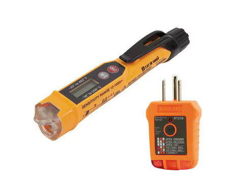 Non-Contact Voltage Tester with Infrared Thermometer and Outlet Tester Set