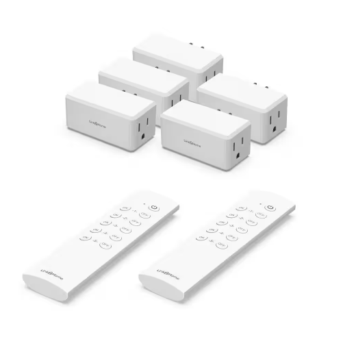 Wireless Indoor Remote Control Outlet Switch with 5 RCVs and 2 Remotes - 91004552697