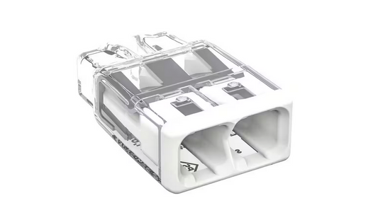 2773 Series 2-Port Push-in Wire Connector for Junction Boxes, Electrical Connector with White Cover, (10-Pack) - 91011134484