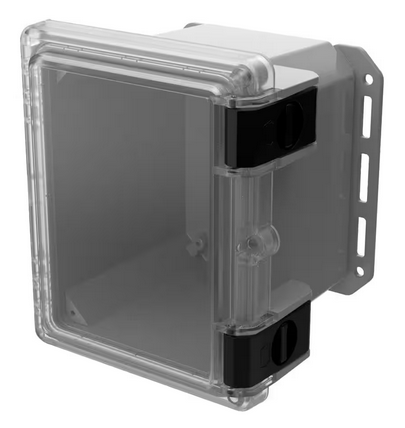 Nema 4x, I series 9.7 in. L x 8.2 in. W x 7.5 in. H Polycarbonate Clear Hinged Latch Top Cabinet with Gray Bottom - 91009560204