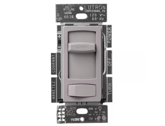 Skylark Contour LED+ Dimmer Switch for LED and Incandescent Bulbs, 150-Watt/Single-Pole or 3-Way, Gray (CTCL-153P-GR) - 91000517656