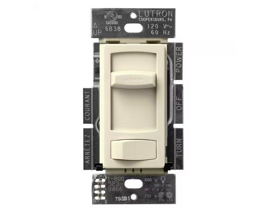 Skylark Contour LED+ Dimmer Switch for LED and Incandescent Bulbs, 150-Watt/Single-Pole or 3-Way, Almond (CTCL-153P-AL)