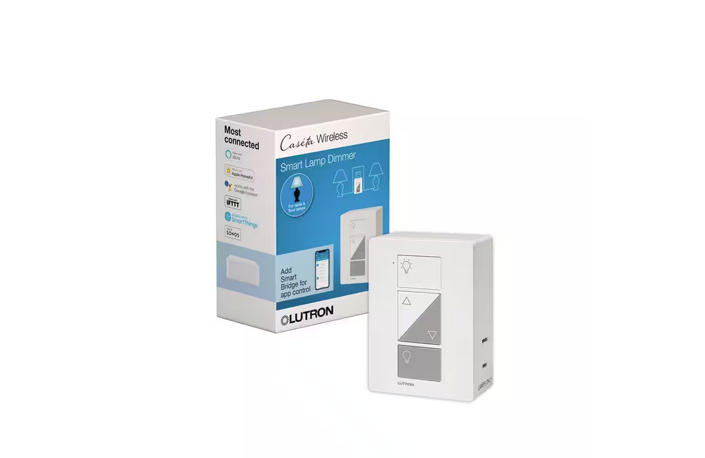 Caseta Smart Lighting Lamp Dimmer for Table Lamps, 100W LED Bulbs (PD-3PCL-WH) - 91000487169