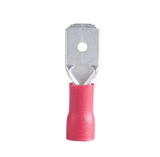 22-16 AWG Disconnect Male 0.250 Tab Red 100-Pack (Case of 5)