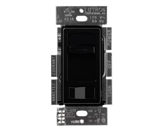 Skylark Contour LED+ Dimmer Switch for LED and Incandescent Bulbs, 150-Watt/Single-Pole or 3-Way, Black (CTCL-153P-BL) - 91000517614