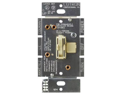 Toggler 1.5 Amp Single-Pole 3-Speed Combination Fan and Light Control, Ivory (AY2-LFSQ-IV)