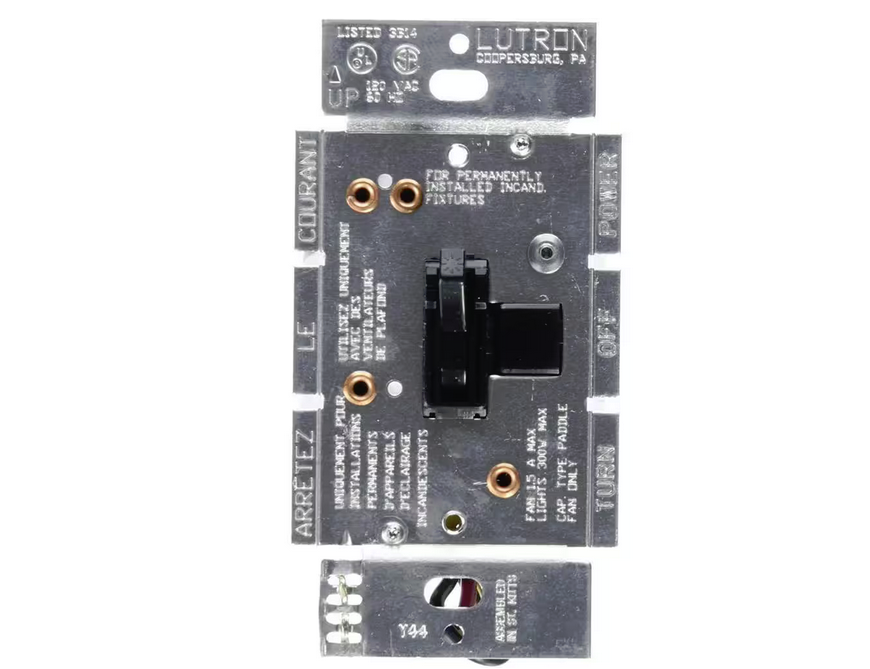 Toggler 1.5 Amp Single-Pole 3-Speed Combination Fan and Light Control, Black (AY2-LFSQ-BL)