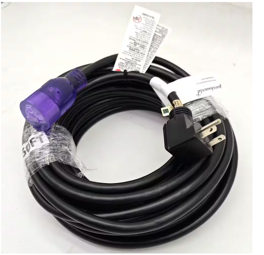 50 ft. 12/3 20 Amp 250-Volt 3-Prong Indoor/Outdoor NEMA 6-20 Extension Cord with Lighted End, Black, UL Listed -  91012031849