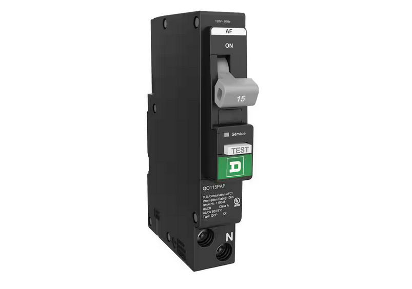 QO 15 Amp 120-Volt Single-Pole Plug-On Neutral Combination Arc Fault Circuit Breaker - 91009823217