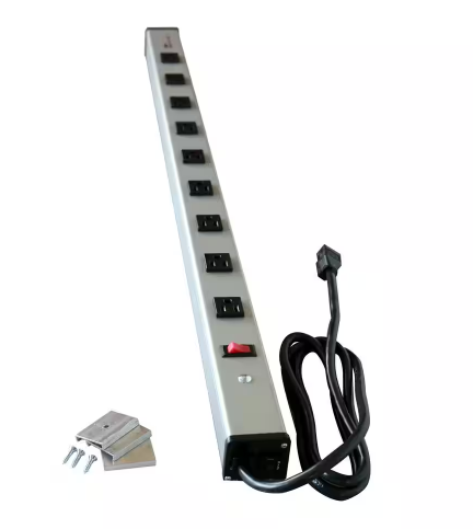 Wiremold 9-Outlet 15 Amp Industrial Power Strip with Lighted On/Off Switch, 6 ft. Cord - 91000541613