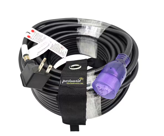 100 ft. 12/3 20 Amp 250-Volt 3-Prong Indoor/Outdoor NEMA 6-20 Extension Cord with Lighted End, Black, UL Listed - 9012031848