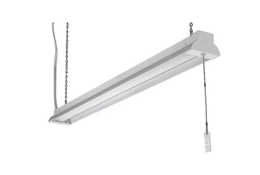 40 in. 50-Watt Equivalent Plug-In Integrated LED White Shop Light with Pull Chain 4000K Bright White 2800 Lumens